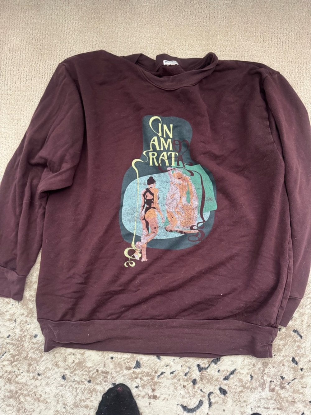 iNAMORATA Chocolate Brown Crewneck Sweatshirt